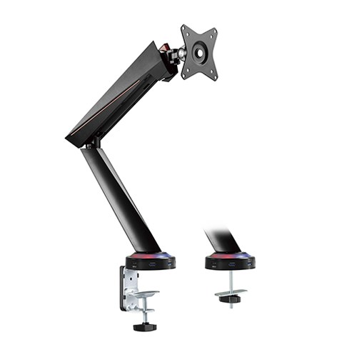 SINGLE MONITOR SPRING-ASSISTED PRO GAMING MONITOR ARM WITH USB - Weffy